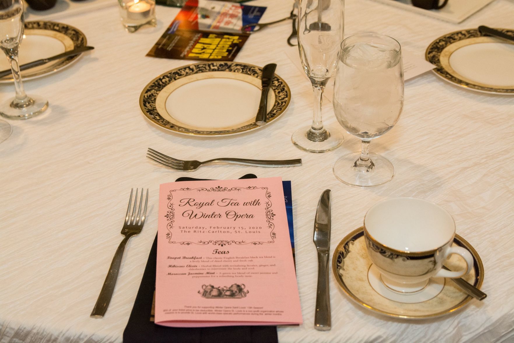 Table Setting at Royal Tea with Winter Opera